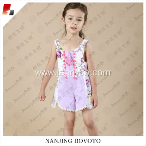 JannyBB design flower printed baby bubble romper